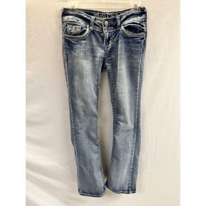 Wall Flower Womens Low-rise Straight Leg Relaxed fit Jeans Light Wash Size 15in